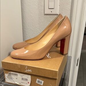 Christian Louboutin Beige Heels with Red Sole